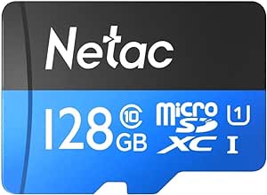 Netac P500 128GB MicroSDHC Card with SD Adapter, U1 Class 10, Up to 90MB/s. Camera or Mobile Phone Storage
