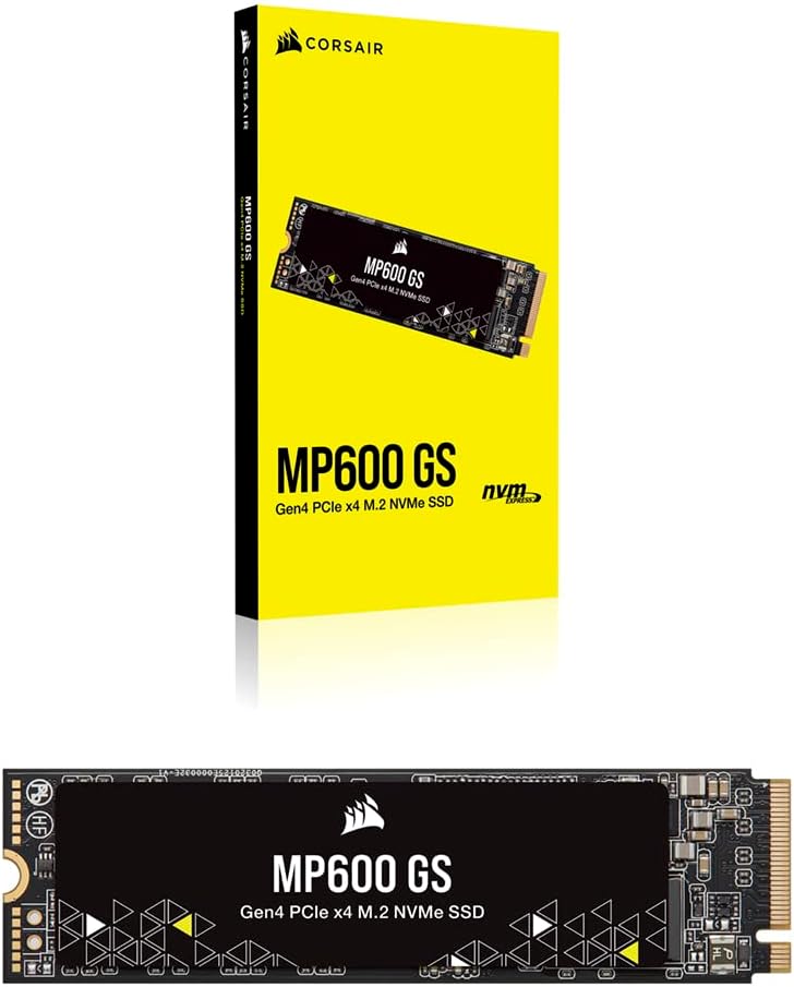 Corsair 500GB MP600 GS M.2 NVMe SSD, M.2 2280, PCIe4, 3D TLC NAND, R/W 4800/3500 MB/s, 700K/450K IOPS, PC Laptop