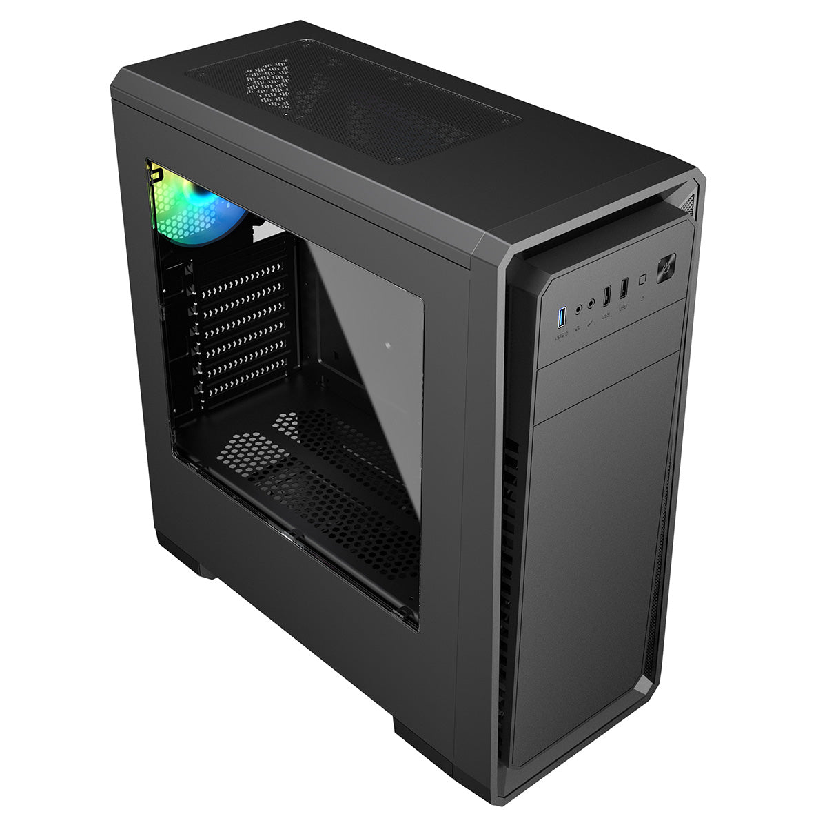 CIT Dark Soul Mid Tower PC Gaming Case With 1x 120mm ARGB LED Fan