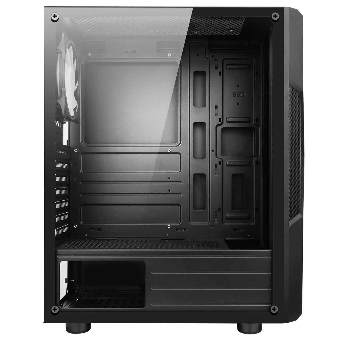 CiT Pyro Gaming Windowed Mid Tower ARGB LED Gaming PC Case with Tempered Glass Window