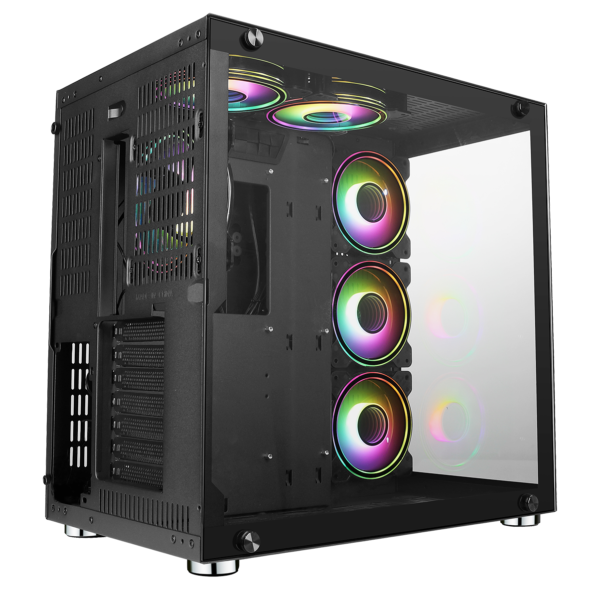 GameMax DS360 Mid Tower Gaming PC Case - Black with 6x Infinity ARGB Fans