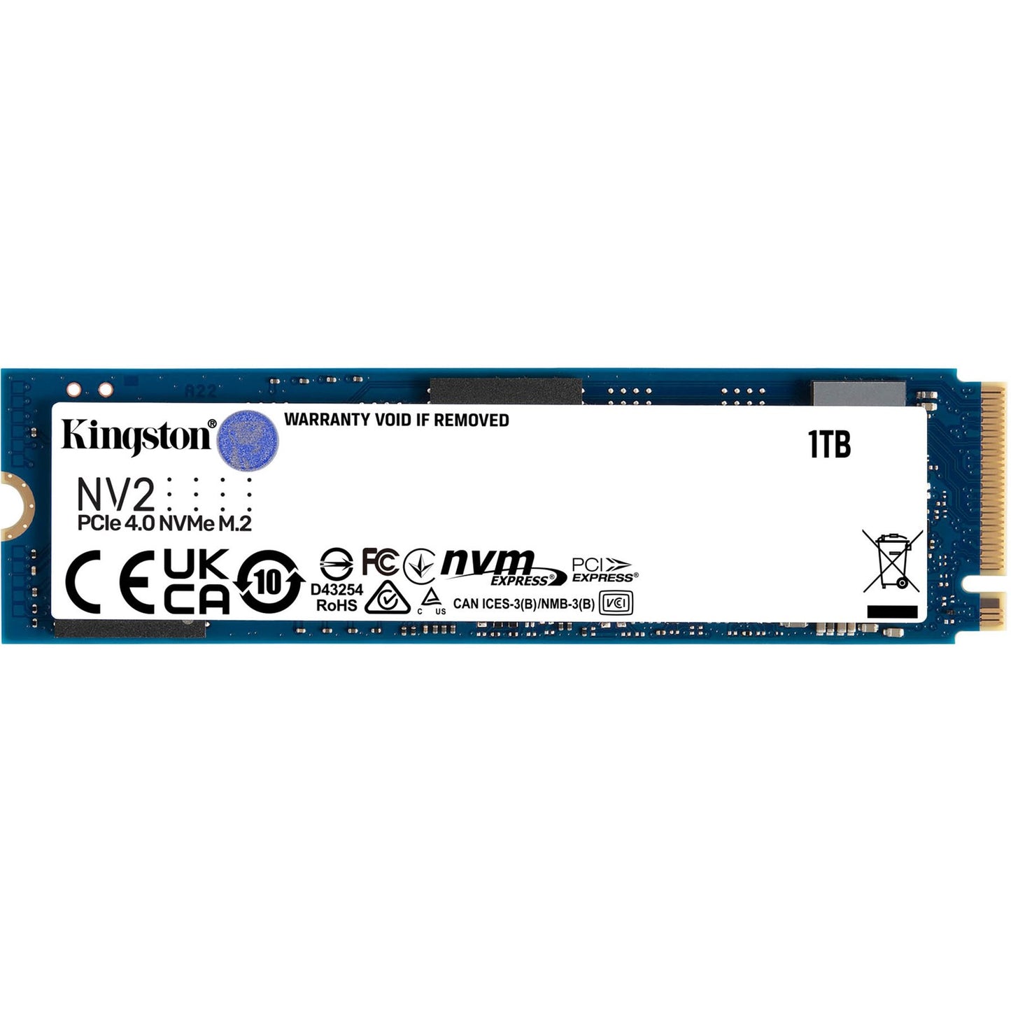 Kingston NV2 M.2-2280 1TB PCI Express 4.0 x4 NVMe PC Solid State Drive SNV2S/1000G