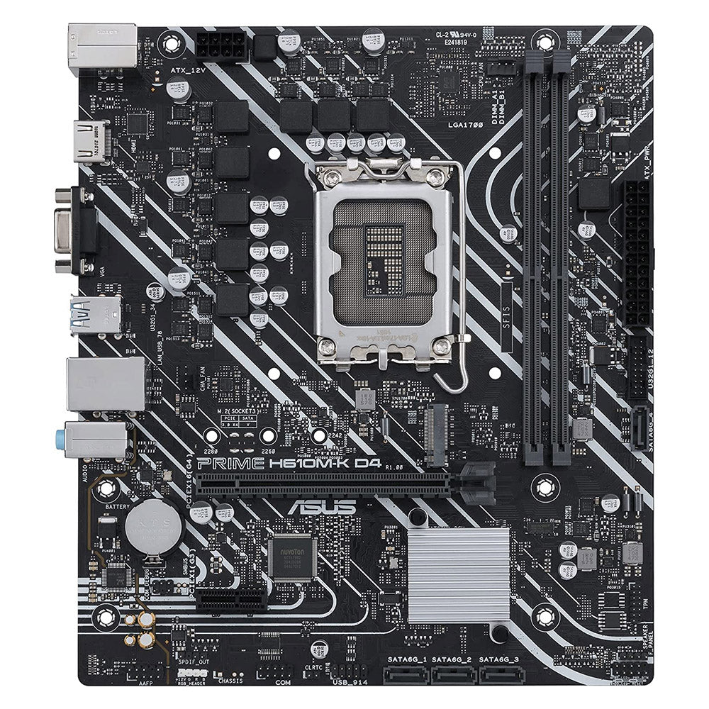 ASUS Intel H610 PRIME H610M-K D4 Micro-ATX PC Motherboard Socket 1700
