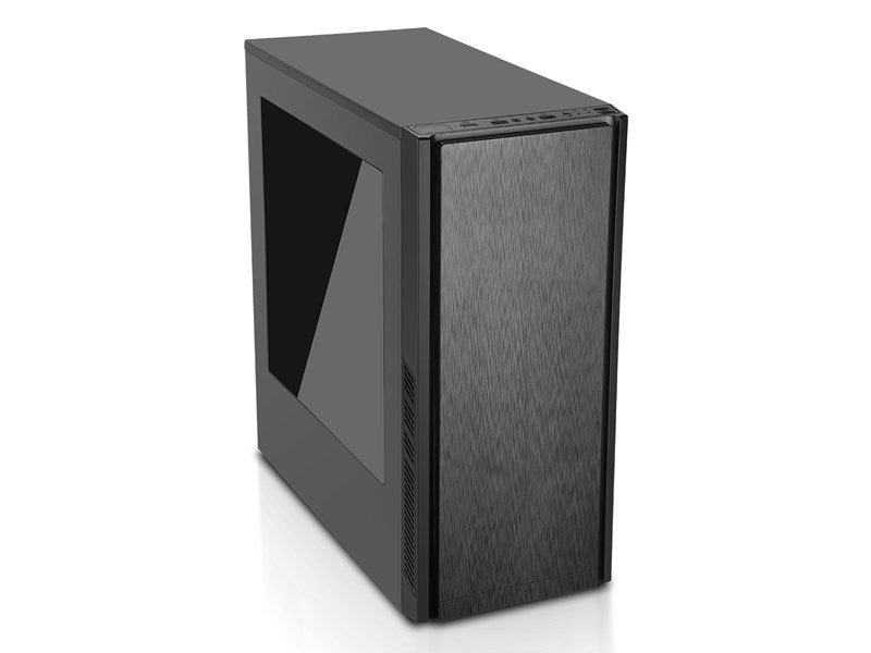 CiT Dark Star Black Mid-Tower Gaming Case 1 x 12cm Blue 4 LED Rear Fan With Side Window Panel