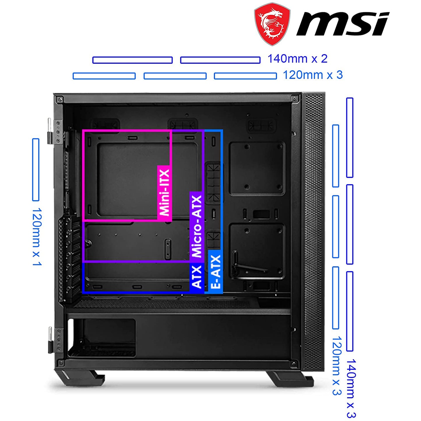 MSI MAG VAMPIRIC 300R Mid Tower Tempered Glass Black PC Gaming Case