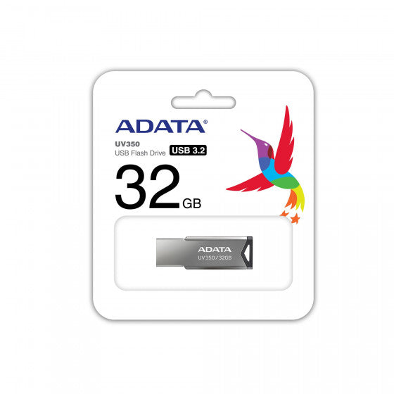 ADATA UV350 USB Flash Drive 32 GB Storage, Memory Stick In Silver