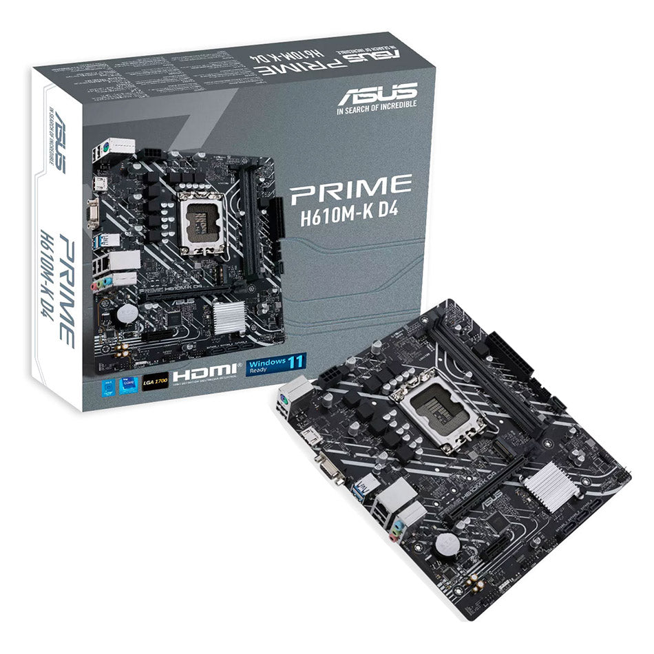 ASUS Intel H610 PRIME H610M-K D4 Micro-ATX PC Motherboard Socket 1700