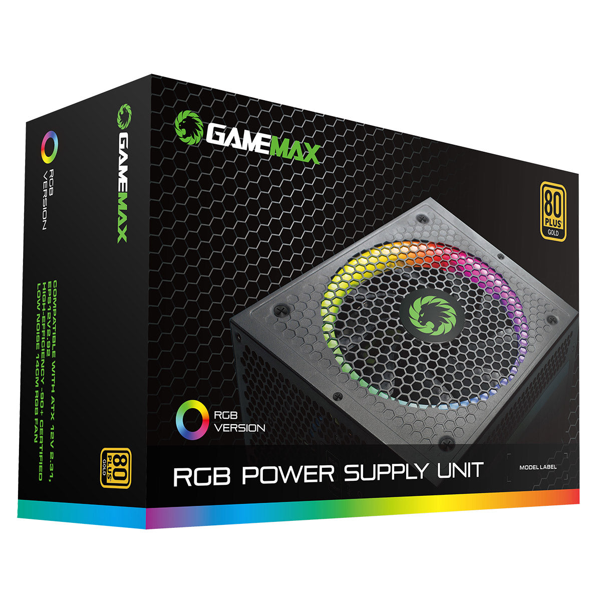 GameMax 850W Modular RGB Gold 80 Plus PC Power Supply PSU GMXPSURGB850GV2