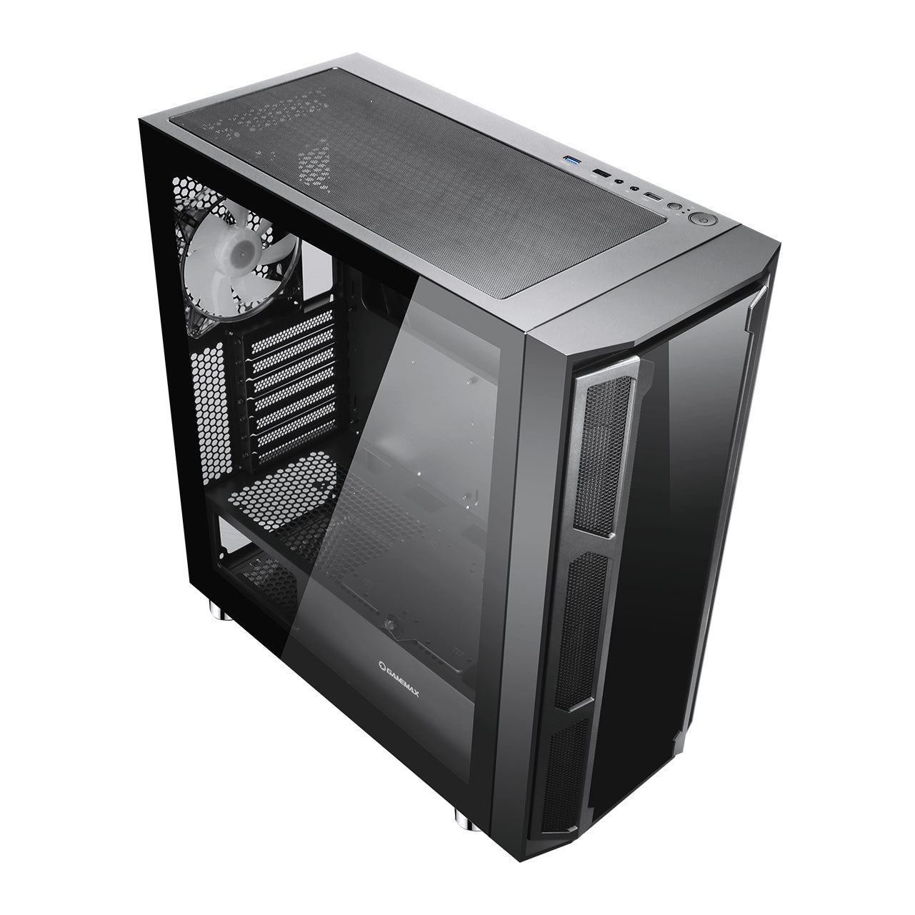GameMax F15G Windowed Mid Tower PC Gaming Case, Tempered Glass Window