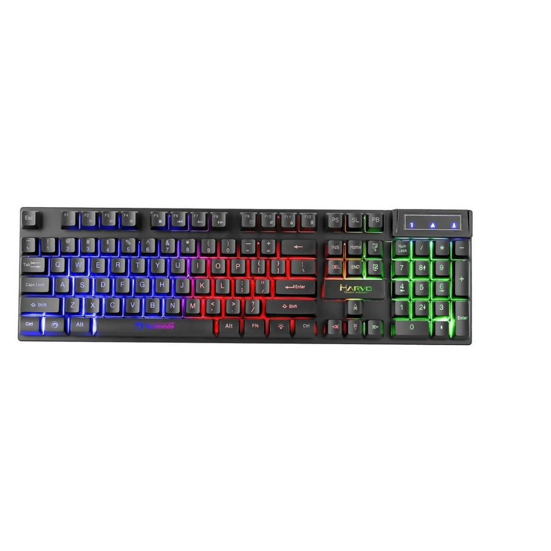 Marvo Wired Scorpion K605 3 Colour Rainbow LED Gaming Keyboard USB 2