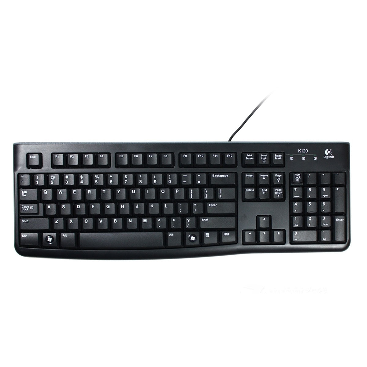 Logitech Wired K120 Slim Black Full Size USB Keyboard Ideal for Business Spill Resistant