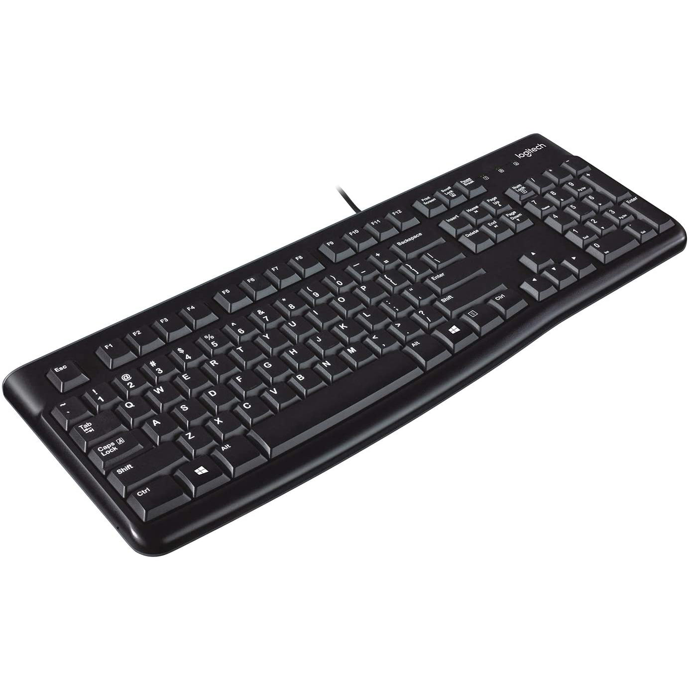 Logitech Wired K120 Slim Black Full Size USB Keyboard Ideal for Business Spill Resistant