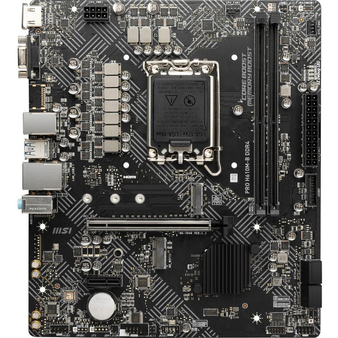 MSI PRO Intel H610M-B DDR4 Micro-ATX PC PCIe 4.0, M.2 LGA 1700 Motherboard