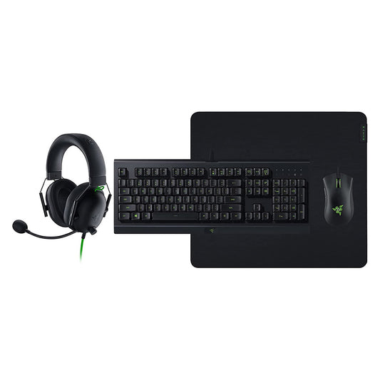 Razer Power Up Bundle V2 Cynosa Lite Keyboard, Gigantus V2 Large Mouse Mat, DeathAdder Essential Mouse, BlackShark V2 X Headset